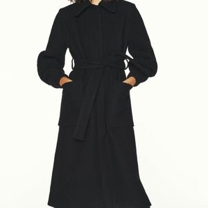 NEW Ba&sh Calas Coat with Knitted Sleeves (Black)